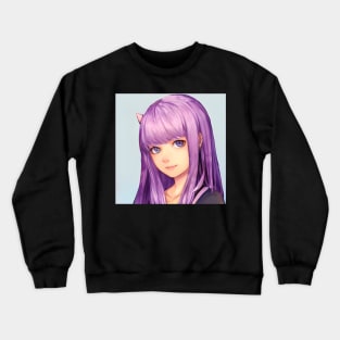 Purple Hair Anime Girl Crewneck Sweatshirt